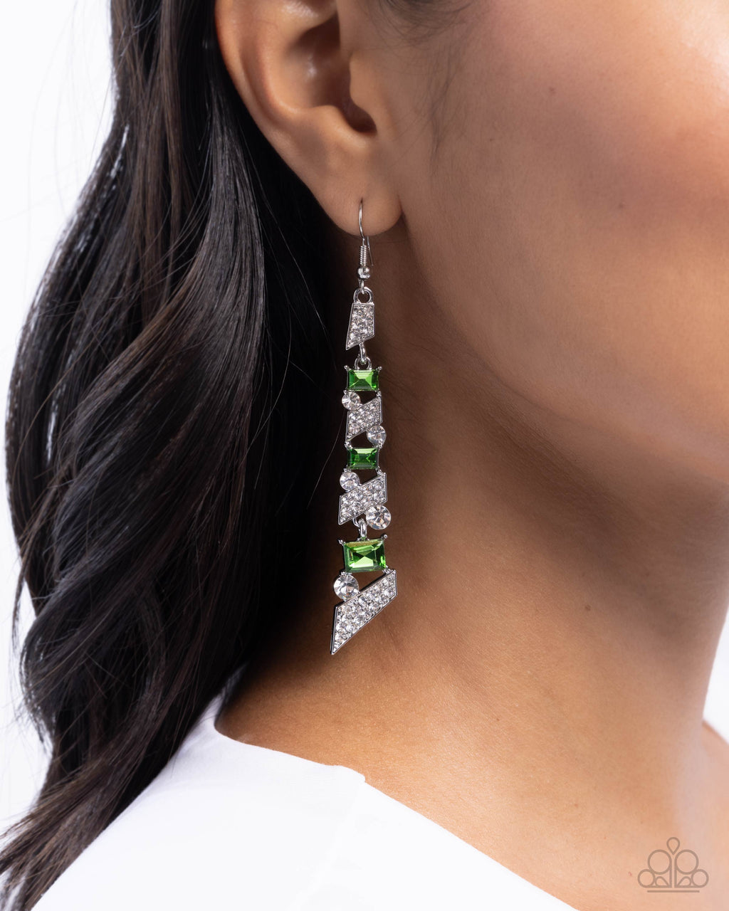 Cascading Cred (Green earrings)