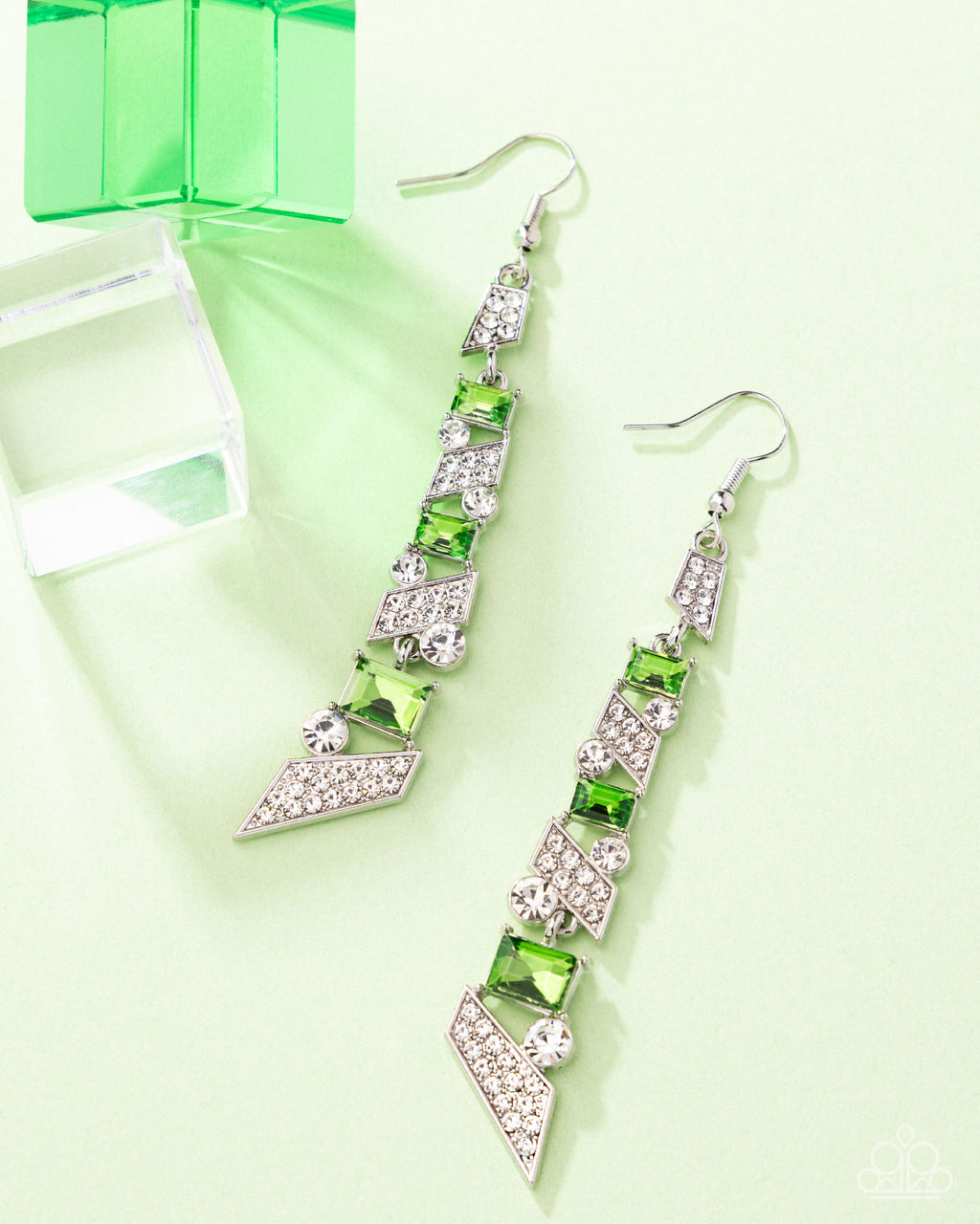 Cascading Cred (Green earrings)