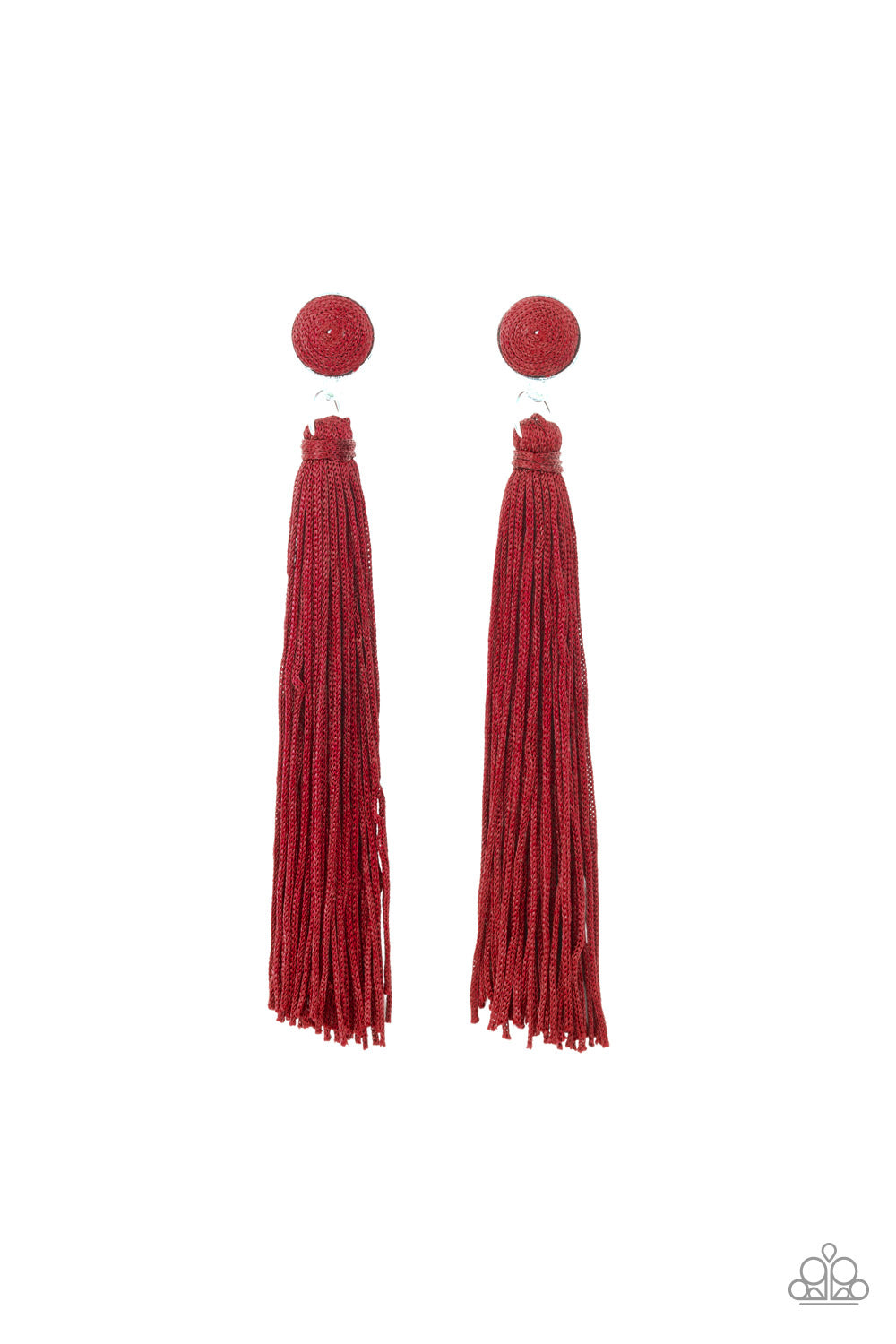 Tightrope Tassel (Red earrings)