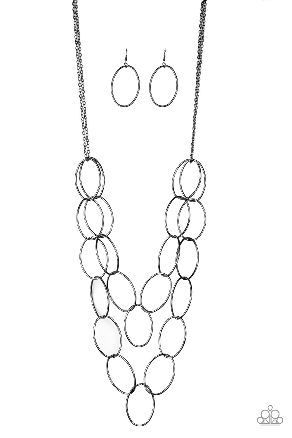 Move On OVAL! (black necklace)