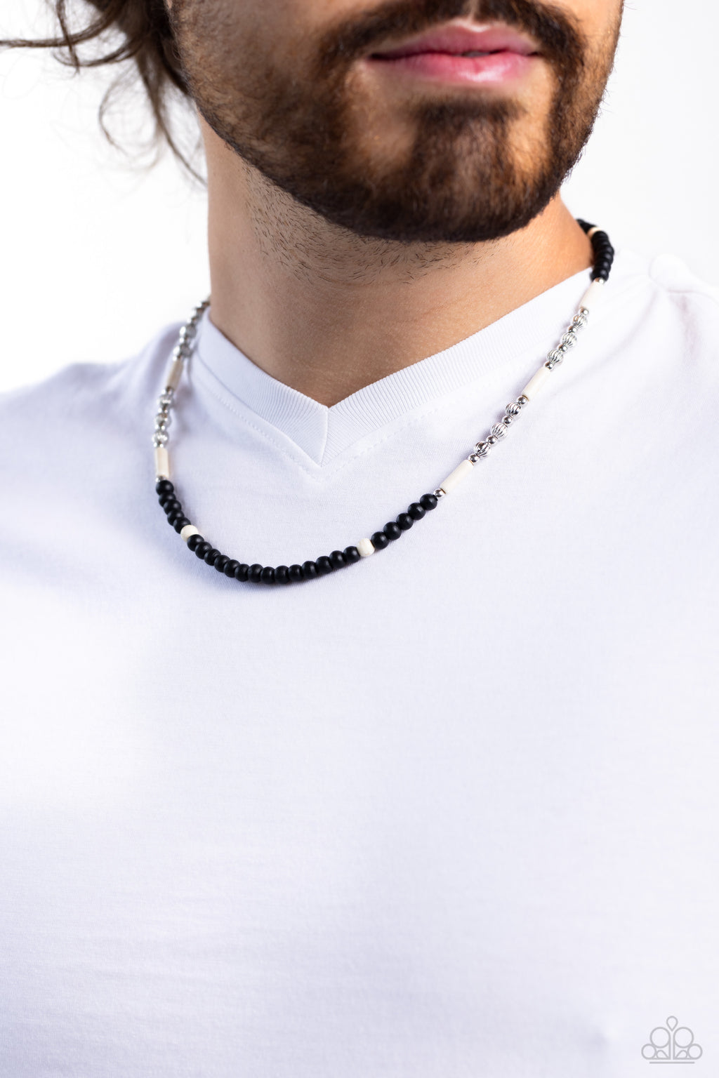 Volcanic Valiance (Men's white necklace)